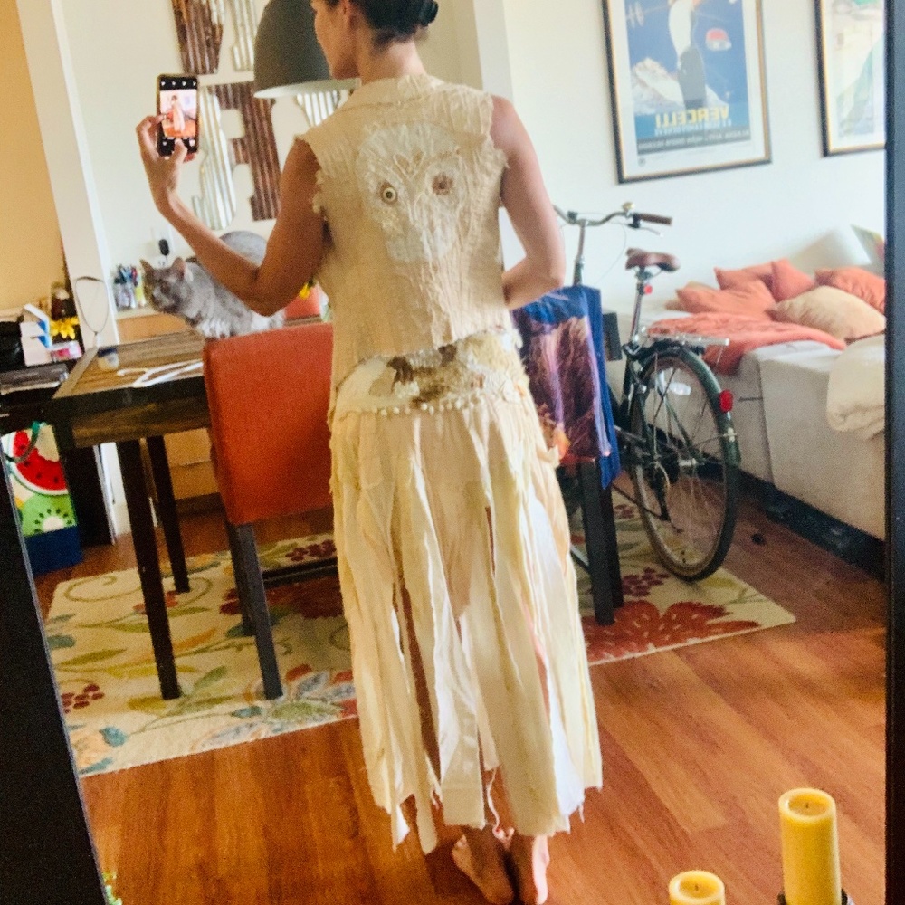 Tulum beach Jungle party vest and wrap skirt